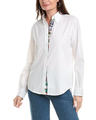 Shop Castaway Button Down Trim Shirt In White