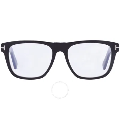 Shop Tom Ford Blue Light Block Square Men's Eyeglasses Ft5902-b 001 54 In Black / Blue