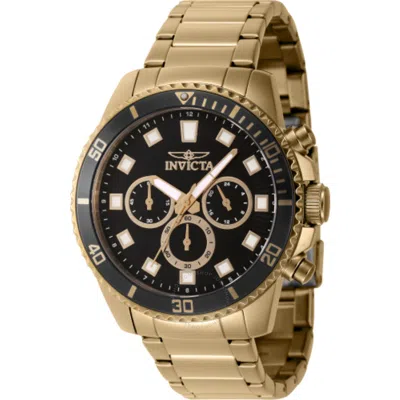Shop Invicta Pro Diver Chronograph Gmt Quartz Black Dial Men's Watch 46054 In Black / Gold Tone