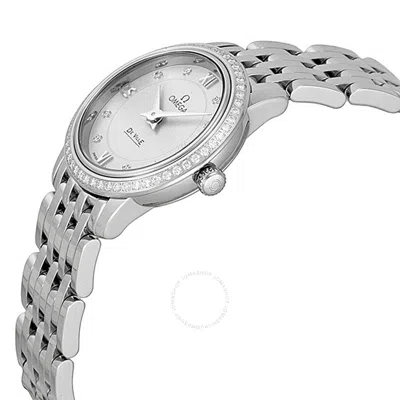 Shop Omega Deville Prestige Silver Diamond Dial Stainless Steel Ladies Watch