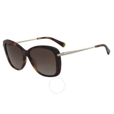 Shop Longchamp Brown Gradient Butterfly Ladies Sunglasses Lo616s 725 56