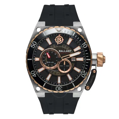Shop Ballast Valiant Gmt Automatic Black Dial Men's Watch Bl-3143-01 In Black / Gold Tone / Rose / Rose Gold Tone