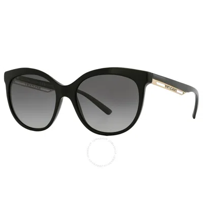Shop Bvlgari Grey Gradient Oval Ladies Sunglasses Bv8249 501/t3 56 In Black / Grey
