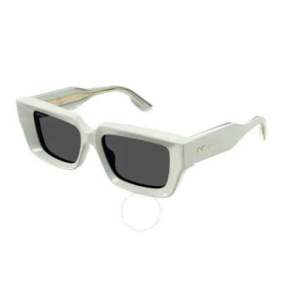 Shop Gucci Grey Rectangular Unisex Sunglasses Gg1529s 003 54