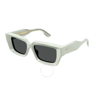 Gucci Grey Rectangular Unisex Sunglasses Gg1529s 003 54 In Grey
