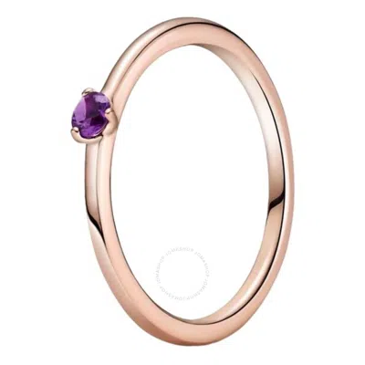 Shop Pandora Rose Gold-plated Purple Cz Solitaire Ring
