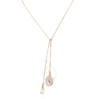 Swarovski Signum Rose Gold-tone Plated Swam Y Necklace In White