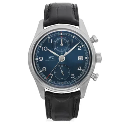 Shop Iwc Schaffhausen  Iwc Classic Edition Laureus Chronograph Blue Dial Men's Watch Iw390406 In Black / Blue