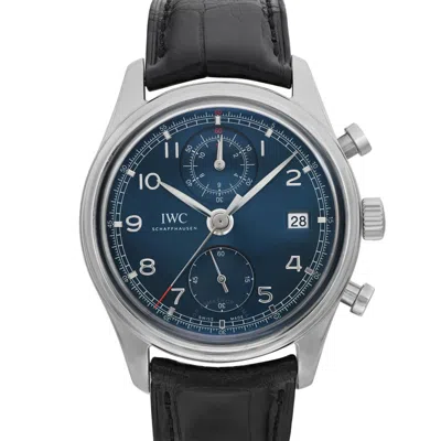 Shop Iwc Schaffhausen  Iwc Classic Edition Laureus Chronograph Blue Dial Men's Watch Iw390406 In Black / Blue