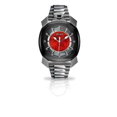 Shop Gagà Milano Gaga Milano Automatic Frame One Red Dial Men's Watch 7079fr01sbstst0 In Red   / Black