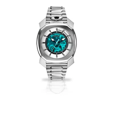 Shop Gagà Milano Gaga Milano Automatic Frame One Turquoise Dial Men's Watch 7070fr01s0stst0 In Black / Turquoise