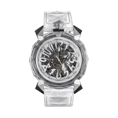 Shop Gagà Milano Gaga Milano Crystal Automatic Unisex Watch 8060cy01sgr000 In White
