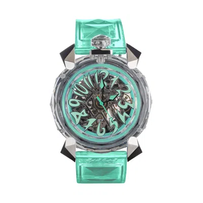 Shop Gagà Milano Gaga Milano Crystal Automatic Unisex Watch 8060cy02sgrtf0 In Green