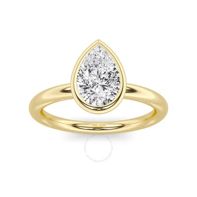 Shop Grown Gorgeous Lab Grown Beautiful Ring 14k Yellow Gold Ring 1 Ctw Certified (f Vs2)