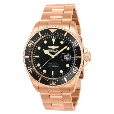 Shop Invicta Pro Diver Quartz Date Black Dial Men's Watch 23386 In Black / Gold / Gold Tone / Rose / Rose Gold / Rose Gold Tone