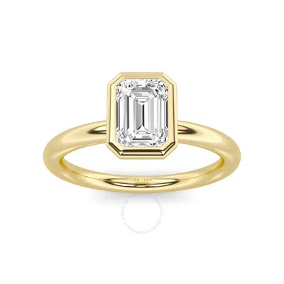 Shop Grown Gorgeous Lab Grown Beautiful Ring 14k Yellow Gold Ring 1 Ctw Certified (f Vs2)