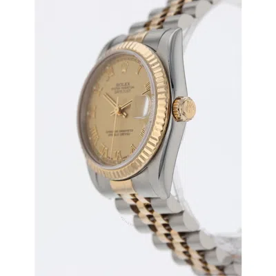 Shop Rolex Datejust Automatic Chronometer Champagne Dial Unisex Watch 68273 Crj In Two Tone  / Champagne / Gold / Gold Tone / Yellow