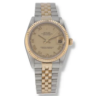 Shop Rolex Datejust Automatic Chronometer Champagne Dial Unisex Watch 68273 Crj In Two Tone  / Champagne / Gold / Gold Tone / Yellow