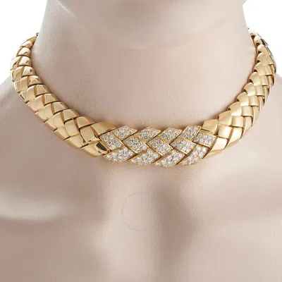 Shop Van Cleef & Arpels  Van Cleef   Arpels 18k Yellow Gold 6.50ct Diamond Woven Choker Necklace Vc22 031124 In Multi-color