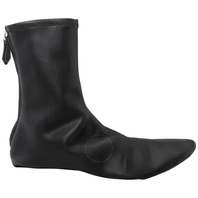 Shop Burberry Ladies Black Mid-calf Leather Boots