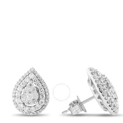 Shop Lb Exclusive 14k White Gold 1.0ct Diamond Earrings Er28538 In Multi-color