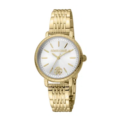 Shop Roberto Cavalli Fashion Watch Quartz Silver Dial Ladies Watch Rc5l034m0045 In Gold Tone / Silver / Yellow