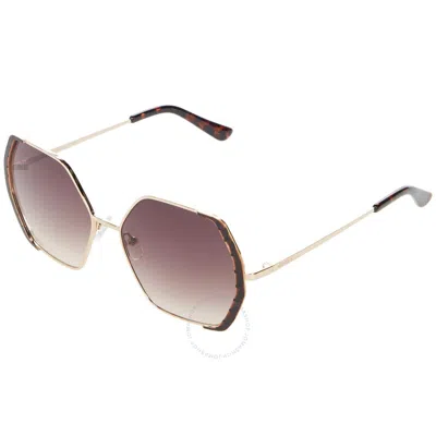 Shop Guess Factory Brown Gradient Butterfly Ladies Sunglasses Gf0387 32f 57 In Brown / Gold