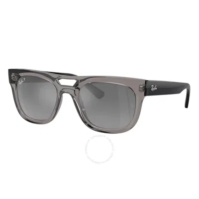 Ray Ban Phil Bio-based Sunglasses Black Frame Silver Lenses Polarized 54-21 In Grey / Silver