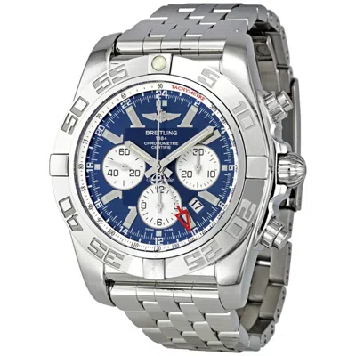 Shop Breitling Chronomat Gmt Gmt Chronograph Automatic Blue Dial Men's Watch Ab041012/c834.383a In Blue / White