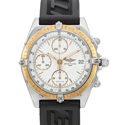Shop Breitling Chronomat Chronograph Automatic Chronometer White Dial Men's Watch D13047 In Black / Gold Tone / White / Yellow