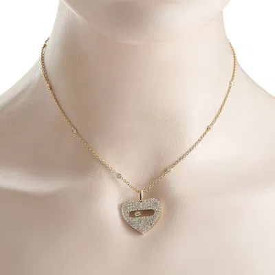 Shop Lb Exclusive 14k Yellow Gold 2.10ct Diamond Pav Heart Necklace Pn15247 Y In Multi-color