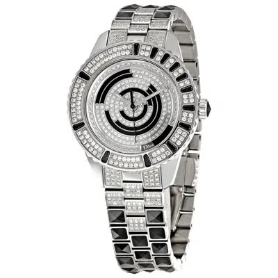 Shop Dior Christal Diamond Black And Diamond Covered Dial Ladies Watch Cd11311bm001