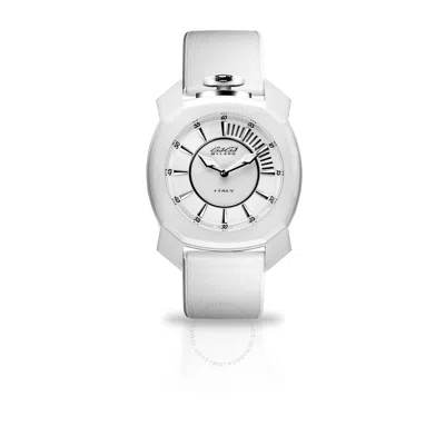 Shop Gagà Milano Gaga Milano Frame One Ceramic Case White Dial Men's Watch 7250fr01m0flwm0