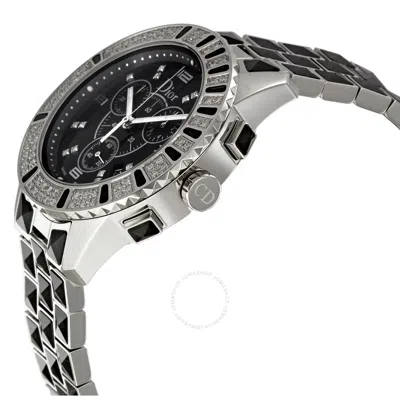 Shop Dior Christal Chronograph Diamond Black Dial Unisex Watch Cd11431cm001