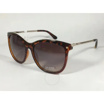 Shop Guess Factory Brown Mirror Cat Eye Ladies Sunglasses Gf0302 52g 60 In Brown / Dark