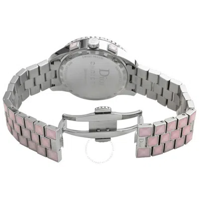 Shop Dior Christal Chronograph Silver Dial Ladies Watch 114315m002 In Pink / Silver