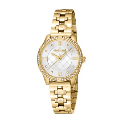 Shop Roberto Cavalli Fashion Watch Quartz Silver Dial Ladies Watch Rc5l032m0055 In Gold Tone / Silver / Yellow