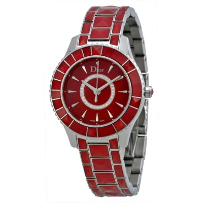 Shop Dior Christal Red Lacquered (diamond-set) Dial Ladies Watch Cd143111m001
