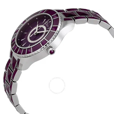 Shop Dior New Christal Crystal Purple Dial Ladies Watch Cd143112m001