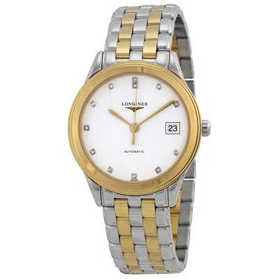 Shop Longines Les Grandes Flagship Diamond Automatic Men's Watch L4.774.3.27.7 In Gold / Skeleton / White