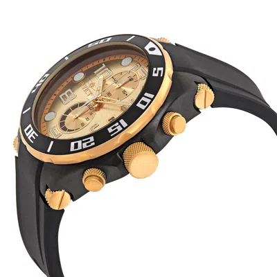 Shop Invicta Pro Diver Chronograph Champagne Dial Black Polyurethane Men's Watch 17815 In Black / Champagne / Gold Tone