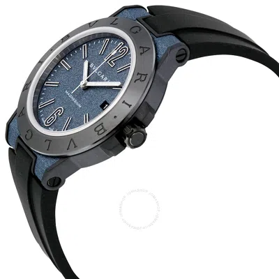 Shop Bvlgari Diagono Magnesium Automatic Men's Watch 102364 In Black / Blue / Metallic