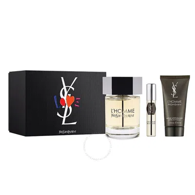 Shop Saint Laurent Yves  Men's L'homme Gift Set Fragrances 3614273721493 In White