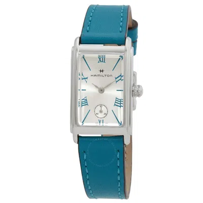 Shop Hamilton American Classic Ardmore Quartz Silver Dial Ladies Watch H11221650 In Blue / Silver / Turquoise