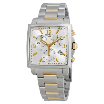 Shop Certina Ds Podium Chronograph Ladies Watch C001.317.22.037.00 In Gold / Gold Tone / Silver / Yellow