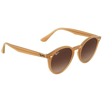 Ray Ban Brown Gradient Round Unisex Sunglasses Rb2180 616613 49 In Brown