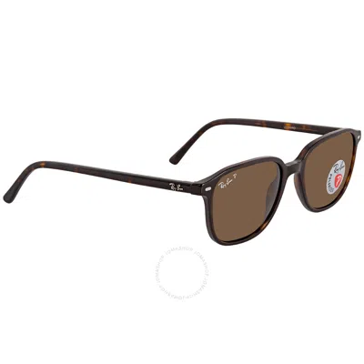 Ray Ban Leonard Polarized Brown Square Sunglasses Rb2193 902/57 53 In Brown
