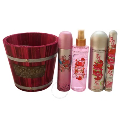 Cuba Heartbreaker By  For Women - 4 Pc Gift Set 3.3oz Edp Spray In Green / Pink