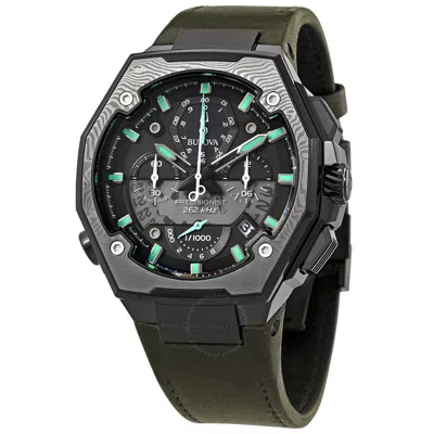 Shop Bulova Precisionist X Special Edition Chronograph Quartz Black Dial Men's Watch 98b355 In Black / Green / Olive