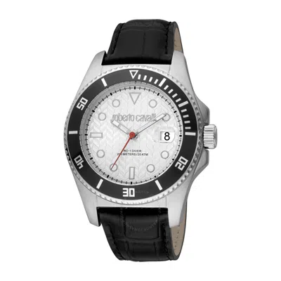 Shop Roberto Cavalli Fashion Watch Quartz Silver Dial Men's Watch Rc5g042l0015 In Black / Silver